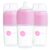 PopYum 9 oz Pink Anti-Colic Formula Making/Mixing/Dispenser Baby Bottles, 3-Pack with #2 Medium Flow Nipples, 260 ml, BPA-Free, Natural Latch