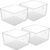 Vtopmart 4 Pack Extra Large Clear Plastic Storage Bins,11×11 Cube Acrylic Organizer Square Containers with Handle for Pantry,Closet,LaundryRoom,Kitchen,Bathroom,UnderSink Organization