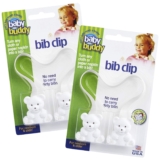 Baby Buddy Bib Clip, Newborn Must Have and Travel Essential, Turn any Cloth, Towel, or Napkin into a Bib for Feeding or Teething, White, 2 Pack – Made in USA