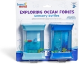 hand2mind Exploring Ocean Forces Sensory Bottles, Quiet Fidget Toys for Kids 3-5, Toddler Learning Toys, Calming Corner Classroom, Calm Down Corner Supplies, Preschool Science Center Materials