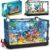 Fish Tank Building Block Set Compatible with Lego Sets for Adults and Kids Lighting Aquarium Building Block Toys for Boys Girls Age 8-14 Including Ocean Jellyfish, Fish, Corals, Crab 725pcs
