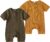 Baby Boy Girl 2 Pack Solid Romper Short/Long Sleeve One Piece Jumpsuits Clothes Sets