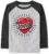 Mrocioa Toddler Boy Girls Loved Heart Valentine’s Festival Kids Raglan Long Sleeve Shirt 1-7 Years