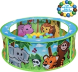 Sunny Days Entertainment Zoo Adventure Ball Pit with Play Balls – Indoor Pop Up Play Tent for Toddlers and Kids | Colorful Balls Included | Amazon Exclusive