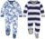 Burt’s Bees Baby Boys’ Sleep & Play PJs, 100% Organic Cotton One-Piece Zip Front Jumpsuit, Baby Boys Footie Pajamas & PJs