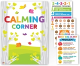 Sproutbrite Calming Corner for Classroom -12 pack – Classroom Decor Decorations Educational Posters for Elementary, Middle School, and High School Classrooms (Bright)