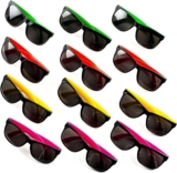 Neliblu 24 Pack Kids’ Neon Party Sunglasses Bulk With UV Protection – 80’s Style Kids Sunglasses Party Favors, Goodie Bag Stuffers for Kids, Fun Gift, Bulk Party Pack in 4 Neon Colors