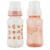 Premium 2-Pack Baby Bottles – 11 Ounce, Hourglass Shape, Fun Boys and Girls Prints, Clear Cover – BPA-Free