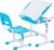 VIVO Height Adjustable Children’s Desk and Chair Set, Kids’ Multifunctional Interactive Workstation for School Writing Study Play, Tilting Desktop with Pullout Storage Drawer, Blue, DESK-V201B