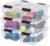 IRIS USA 13 Qt Stackable Plastic Storage Bins with Lids, 6 Pack – BPA-Free, Made in USA – See-Through Organizing Solution, Latches, Durable Nestable Containers, Secure Pull Handle – Clear