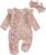 Newborn Baby Girl Valentines Outfit Ruffle Heart Print Romper Waffle Jumpsuit Coming Home Outfit