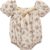 Kupretty Newborn Baby Girl Summer Clothes Vintage Floral Romper Square Neck Short Sleeve Bodysuit Jumpsuit