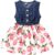 Kucnuzki Toddler Girl Outfits Baby Sunflower Princess Dresses Denim Summer Sleeveless Clothes Jean Tutu Skirts for Girls