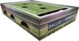 NFL Dallas Cowboys Football Stadium Cat Scratcher Find & Play Box With 2 Jingle Bell Balls – Game Day Toy, Field Felt Scratcher, Play and Lounge Stimulating Game