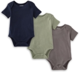 Burt’s Bees Baby Unisex Baby 3-Pack Short Sleeve Bodysuits, 100% Organic Cotton