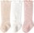 DRESHOW BQUBO Baby Girls Knee High Socks Infants Toddlers Kids Ruffled Socks Uniform Dress Socks Knit Cotton Long Stockings