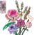 Flower Bouquet, Mini Pink Rose Lavender Building Block Sets Creative Home Decor Toys Kits Valentine Birthday for Adults Her Girlfriends Women Kids 8+ 8-12 (393 PCS)