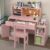 Childrens Computer Desk with Bulletin Board, Pink Kids Desk and Chair Set for 5-12 Year Old, Kids Study Table with Chair, Drawers and Cabinets-10