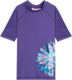 Kanu Surf Girls’ Karlie Rash Guard UPF 50+ Sun Protection Short Sleeve Swim Shirt