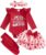 FYBITBO Newborn Baby Girl Christmas Outfits Cute Letter Romper Ruffle Plaid Skirt Dress Infant Christmas Outfit Clothes Set