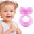 Nuby Silicone Teethe-eez Teether with Bristles, Includes Hygienic Case, Pink