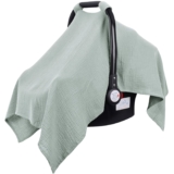 Metplus Muslin Car Seat Cover for Babies – Carseat Stroller Cover Infant Stroller Covers for Boys and Girls, Breathable & Lightweight, Fits Most Strollers & Baby Car Seats