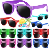 Kids Sunglasses Bulk, 24 Pack Neon Sunglasses for Boys and Girls Age 3-10 – Gift for Birthday, Graduation, Pool Party Favors
