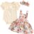 Mubineo Baby Girl Clothes Summer Cute Skirt Outfits Short Sleeve Romper Floral Overall Skirt Dress Infant Newborn Outfit