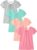 Poroka 4 Pack Toddler Girls Shirts Cotton Short Sleeve Shirts Crewneck Puff Sleeve Tops Tees Toddlers Summer T-Shirts