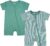 Teach Leanbh Baby Boys or Girls 2 Pack Pajamas Cotton Short Sleeve Zipper Romper Jumpsuits Sleep and Play 3-24 Months …