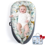 Baby Lounger for Newborn, Infant Lounger for Playtime, Detachable 0-18 Months Infant Nest, Portable Baby Floor Seats & Loungers, Tummy Time Pillow Travel Essentials Must Haves Newborn Gifts