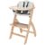 Abiie Beyond Junior Wooden High Chair with Tray – Convertible, Adjustable, Foldable High Chair for Babies and Toddlers – 6 Months to 250 Lb – Water Resistant – Natural Wood with Dove Grey Cushion