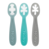 Nuby 3-Stage Baby’s First Spoons Set – 3 Pack – 6+ Months – Baby Spoons with Easy Grip Handle – Serene