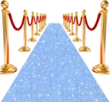 Aisle Runner for Wedding 4×20 ft Baby Blue Sequin Aisle Runner Glitter Aisles Runner Rug Wedding Aisle Runners Outdoor Event Carpet Runners for Bridal Shower Graduation Celebration Supplies