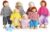 Lovely Happy Family Dolls Playset Wooden Figures Set of 7 People with Dog for Kids Children Toddlers Dollhouse Pretend Gift