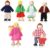 Wooden Dollhouse Family Set of 7, Mini Figures for Pretend Play, Classic Doll House Accessories for Kids & Toddlers