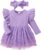 Baby Girl Ruffle Sleeve Romper Dress Outfit Newborn Princess Tulle Dresses Infant Jumpsuit Tutu Skirt Set Clothes