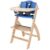 Abiie Beyond Junior Wooden High Chair with Tray – Convertible Baby Highchair – Adjustable High Chair for Babies/Toddlers/6 Months up to 250 Lbs – Stain & Water Resistant Natural Wood/Blue Cushion