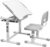 VIVO Gray Height Adjustable Childrens Desk and Chair Set | Kids Interactive Workstation