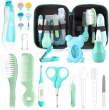 Baby Healthcare and Grooming Kit, 20 in 1 Portable Baby Safety Care Set with Hair Brush Comb Nasal Aspirator Electric Nail Trimmer Set Baby Essentials kit for Newborn Boys Girls (Green 20 in 1)