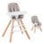 Evolur Zoodle 2 in 1 Convertible Baby High Chair in Light Gray