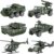 Diecast Military Vehicles, 6 Pack Army Toys Assorted Alloy Metal Model Cars Tank,Helicopter,Panzer,Anti-Air Vehicle Playsets Gift for Boys Kids Age 6 7 8 9 10