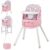 4 in 1 Portable Baby Highchair Convertible Highchair for Babies and Toddlers – Foldable Carry Small Box, High Chair, Infant Booster Seat, Dining Chair, Easy to Carry and Store (Pink)