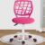 FurnitureR Kids Desk Chair, Armless Small Office Chair Adjsutable Swivel Task Chair with Soft Cushion for Study Kids Teens Child, Pink