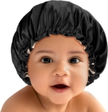 Baby Bonnet for 6-36 Months Sleeping: Reversible Smooth Satin for No Mess Toddler’s Curly Hair, Adjustable Band No Slip
