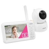 VTech Video Baby Monitor with 5″ LCD Screen, Up to 17Hrs Video & 31Hrs Audio Battery Life, Night Vision, 1000ft Range, Pan-Tilt-Zoom, Lullabies, Soothing Sounds, Temperature Sensor, No WiFi: 924W