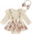 Newborn Baby Girl Romper Dress Ruffle Long Sleeve Ribbed Knit Overall Skirt Headband Infant Fall Winter Clothes