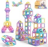 Toddler Girl Toys, Magnetic Tiles Basic Set, Birthday Gifts Ideas for Girls Age 3-5, Magnetic Building Blocks, Magnet STEM Montessori Toddler Kids Easter Toys Gifts for 3 4 5 6 7 Year Old Girls