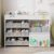 Toy Storage Organizer, Toy Bookshelf with 10 Fabric Bins and Movable Toy Chest, Toy Storage Cabinet for Playroom, Nursery, School