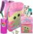 Fast Forward Baby Yoda Backpack with Lunch Box for Girls Set – Bundle with Baby Yoda Backpack, Baby Yoda Lunch Bag, Water Bottle, Stickers, Keychain, More | Star Wars Backpack for Girls